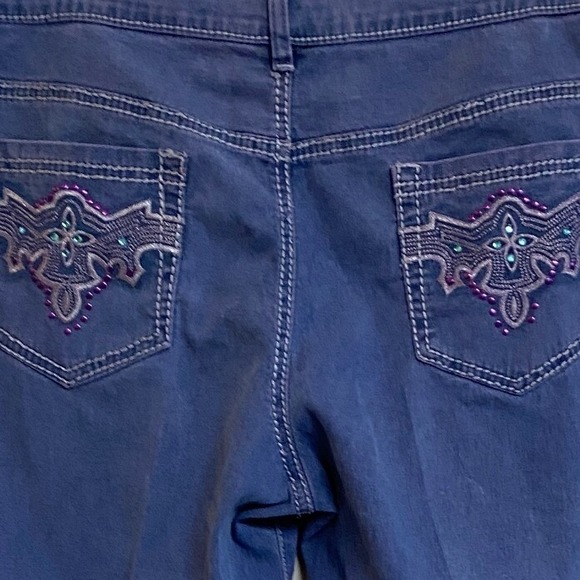 DG2 Embellished Jeans Petite 14P Purple Blue Eclectic -‎ Glam - Picture 11 of 11